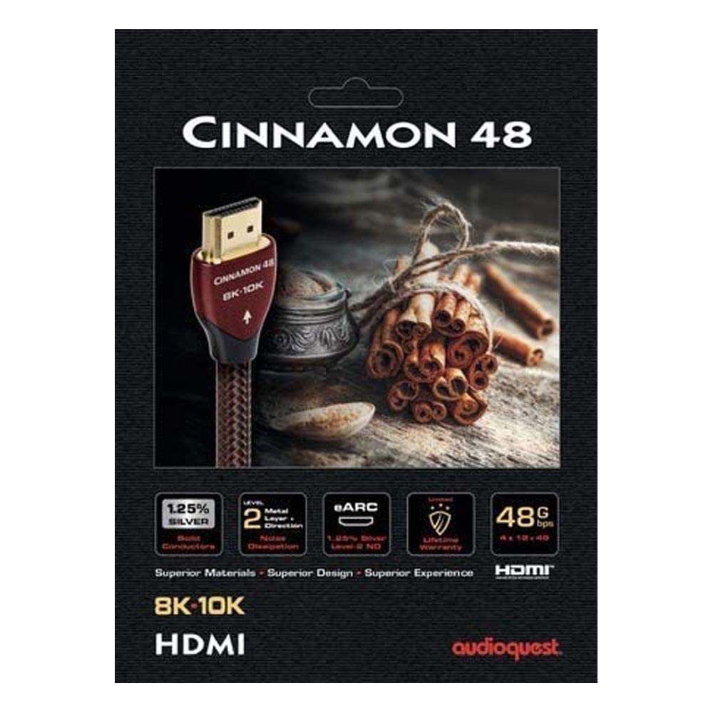 AudioQuest Cinnamon 48 0.75m 8K-10K 48Gbps HDMI Cable (2.5ft)