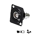 YiKaiEn 50 Ohm BNC D-Type Panel Mount Connector with Waterproof Cover - Gold-Plated SDI Video Coaxial Female-to-Female Adapter, Sturdy Chassis