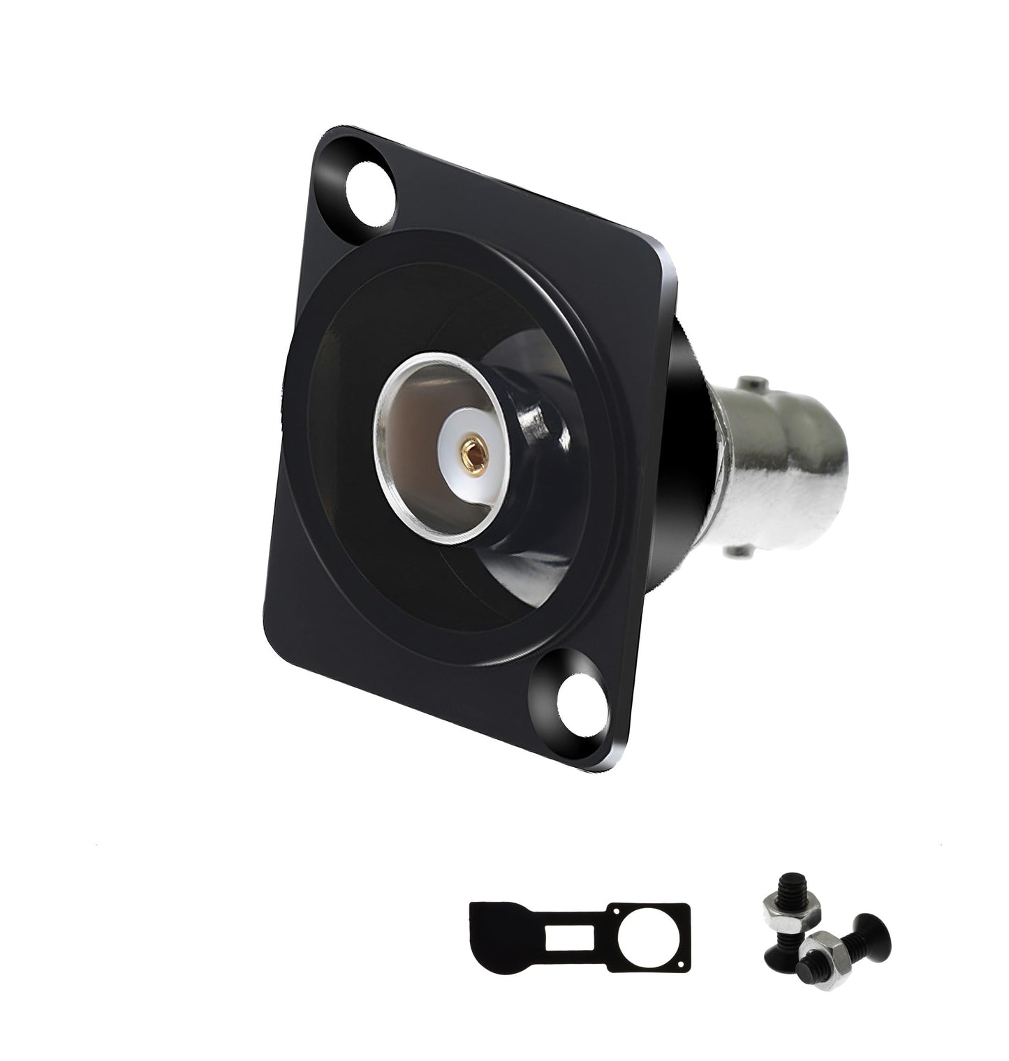 YiKaiEn 50 Ohm BNC D-Type Panel Mount Connector with Waterproof Cover - Gold-Plated SDI Video Coaxial Female-to-Female Adapter, Sturdy Chassis