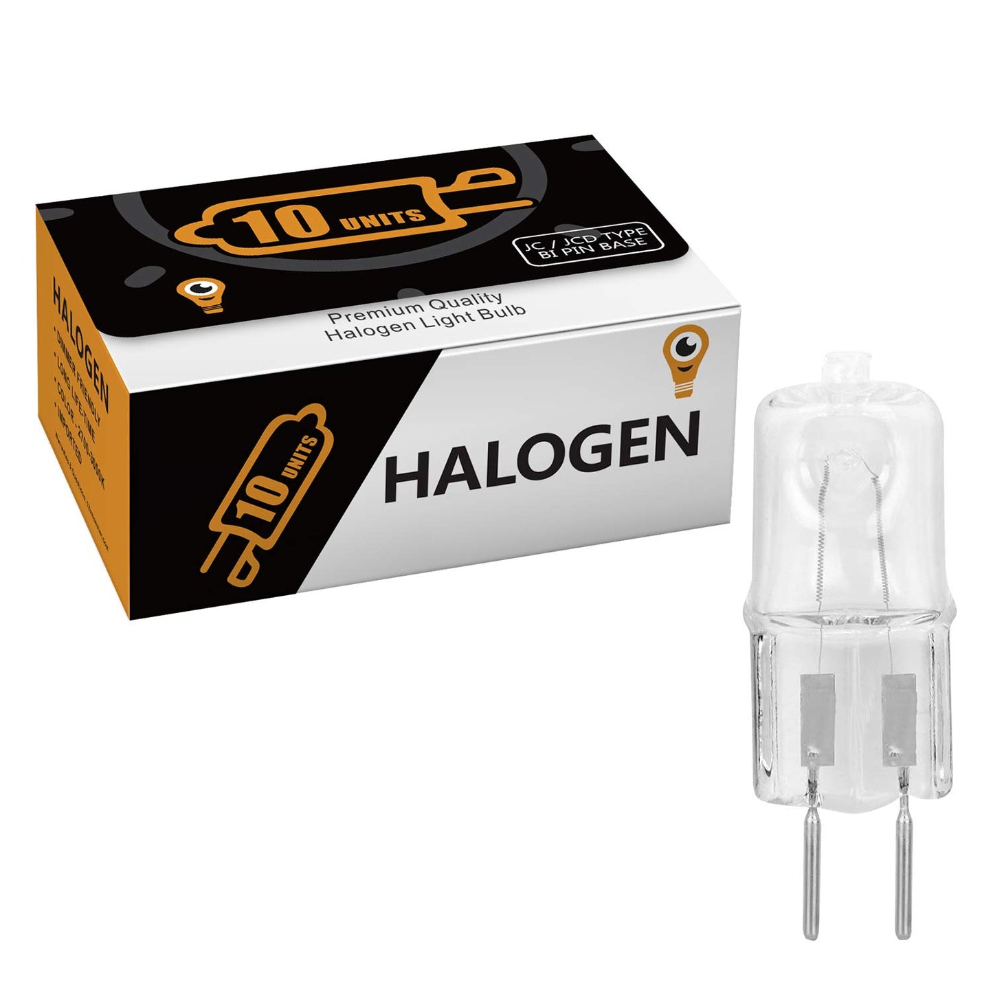 10 Pack Halogen Light Bulb Electric Oil Warmer Bulb Clear Lens Dimmable Q35/G5.3/CL/120V G5.3 JCD 35 Watt 120 Volt Replacement Candle Warmer Oven