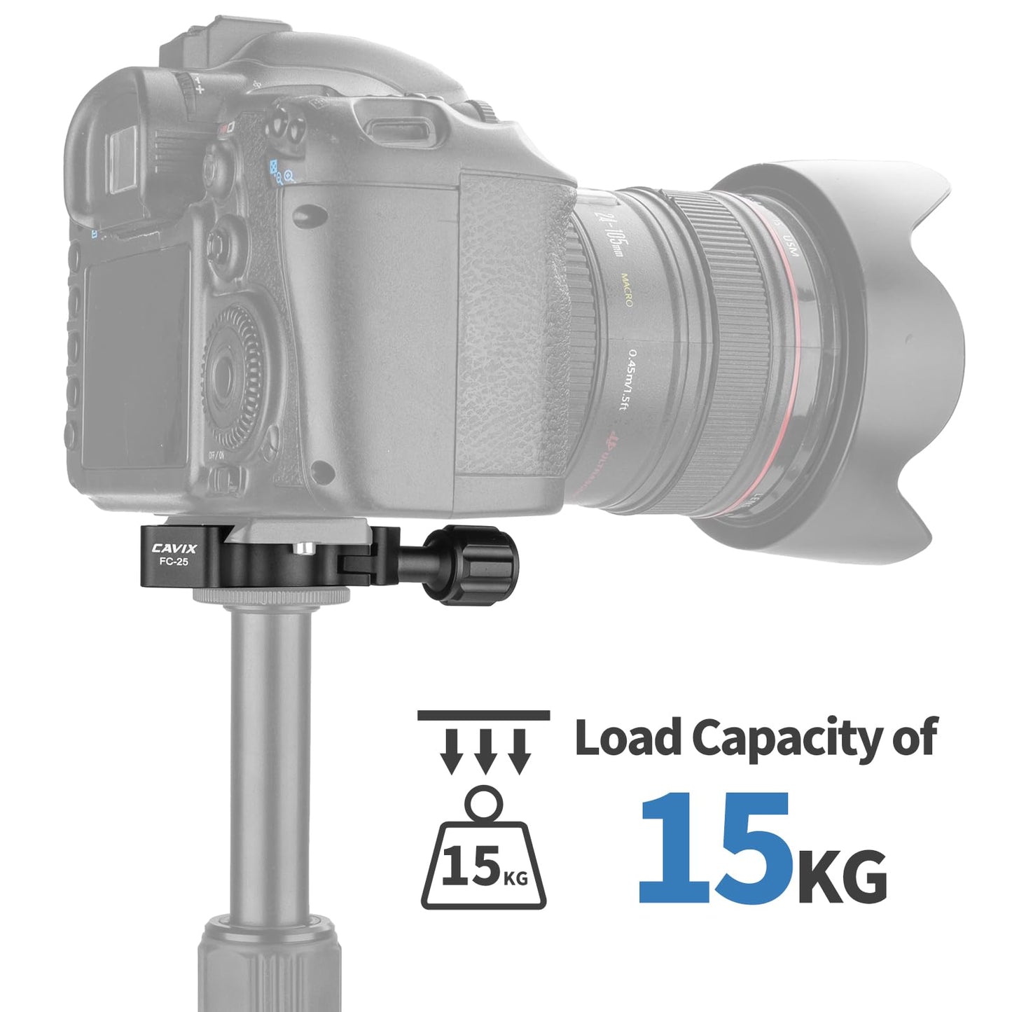 Camerig Mini Fish Bone Style Quick Release Clamp - Arca Clamp with 3/8"-1/4" Screw Adapter for Tripod Ball Head Compatible with Arca Swiss Plate
