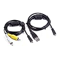 MaxLLTo USB Data +A/V TV Video Cable Cord for Nikon Coolpix L28 L27 S1100 pj L840 Camera