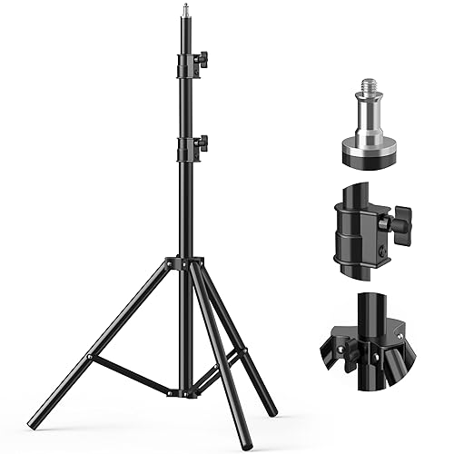 Vallkay Professional Light Stand Photography 110"/9.2ft/280cm, Air Cushioned Photo Video Metal Tripod Stand for Softbox, Studio Light, Reflector, Ring
