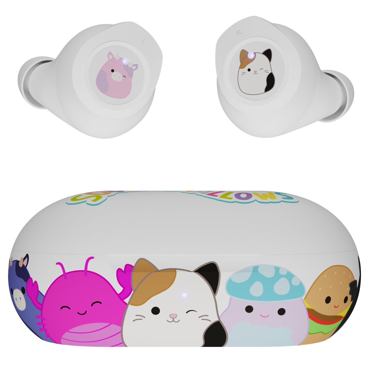 iJoy Squishmallows Bluetooth Earbuds with Charging Case- Wireless Headphones with Built-in Mic + Up to 30 Hours Playtime - Squishmallows Gifts…