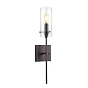JONATHAN Y 4.5" Oil Rubbed Bronze Modern Farmhouse LED Vanity Light Sconce, Clear Glass Cylinder Shade, Wall Lamp for Bathroom Mirror Hallway