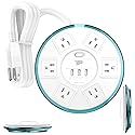 Surge Protector Power Strip,Smart Design Extension Cord,4 Feet Flat Extension with 6 Outlet+3 USB Quick Charging Power Strips with Surge Protector