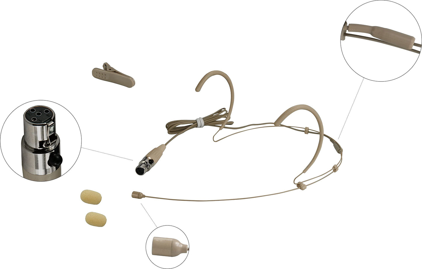 Single Ear Hanging Headset Microphone (for Shure type 4 pin mini plug SKIN)