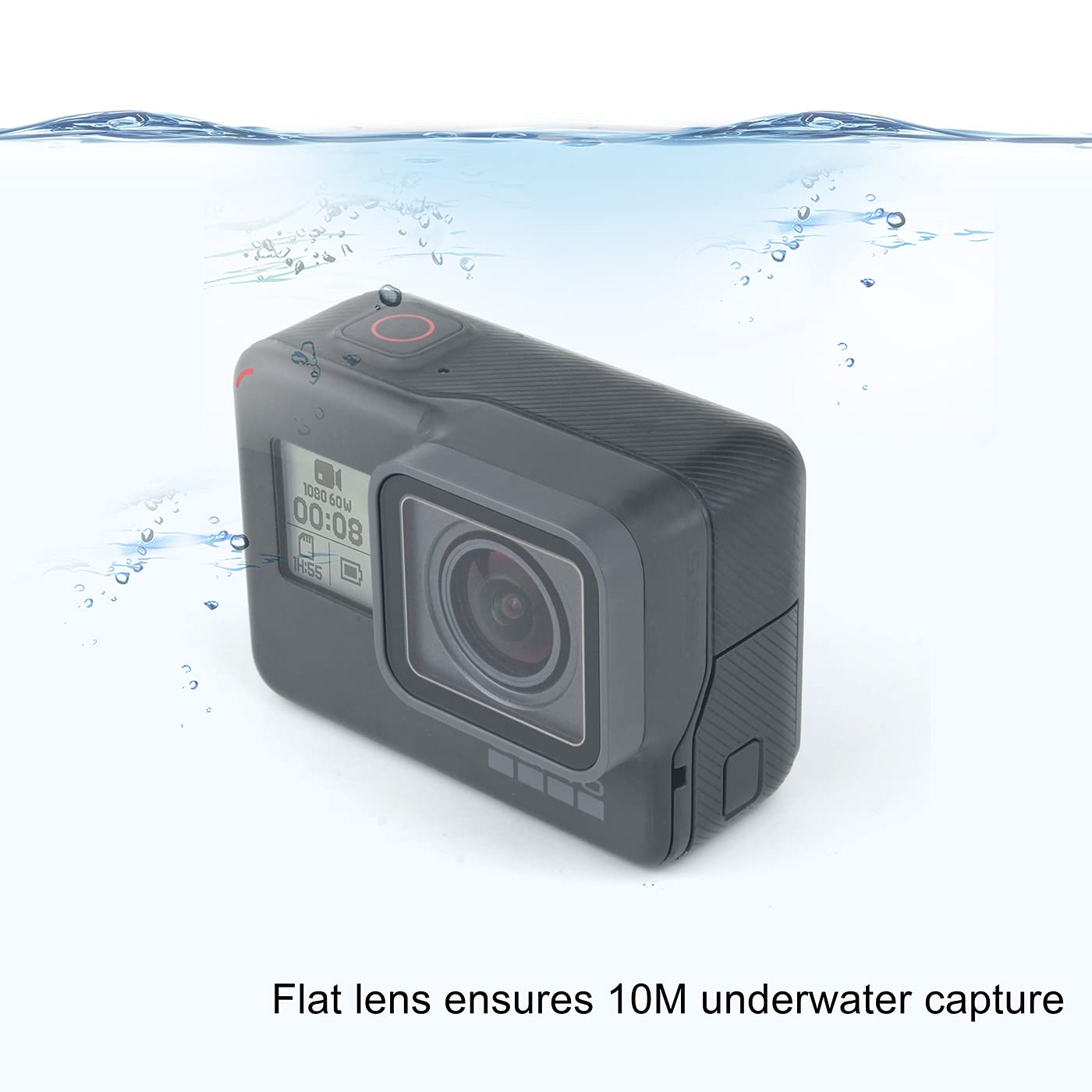 Protective Lens Replacement for GoPro Hero 5/6/7 Black - 33ft (10m) Waterproof Hydrophobic Glass Lens Protector, Replacement Part for GoPro Cameras