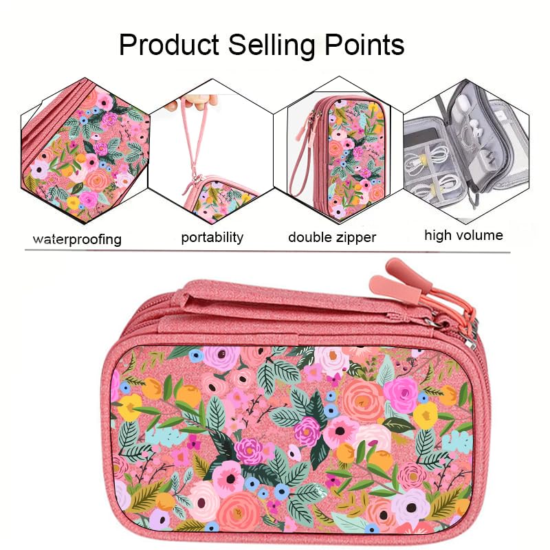 Uioeua for Electronic Organizer, Travel Cable Organizer Bag Pouch Electronic Accessories Carry Case Portable Waterproof Double Layers Storage Bag for