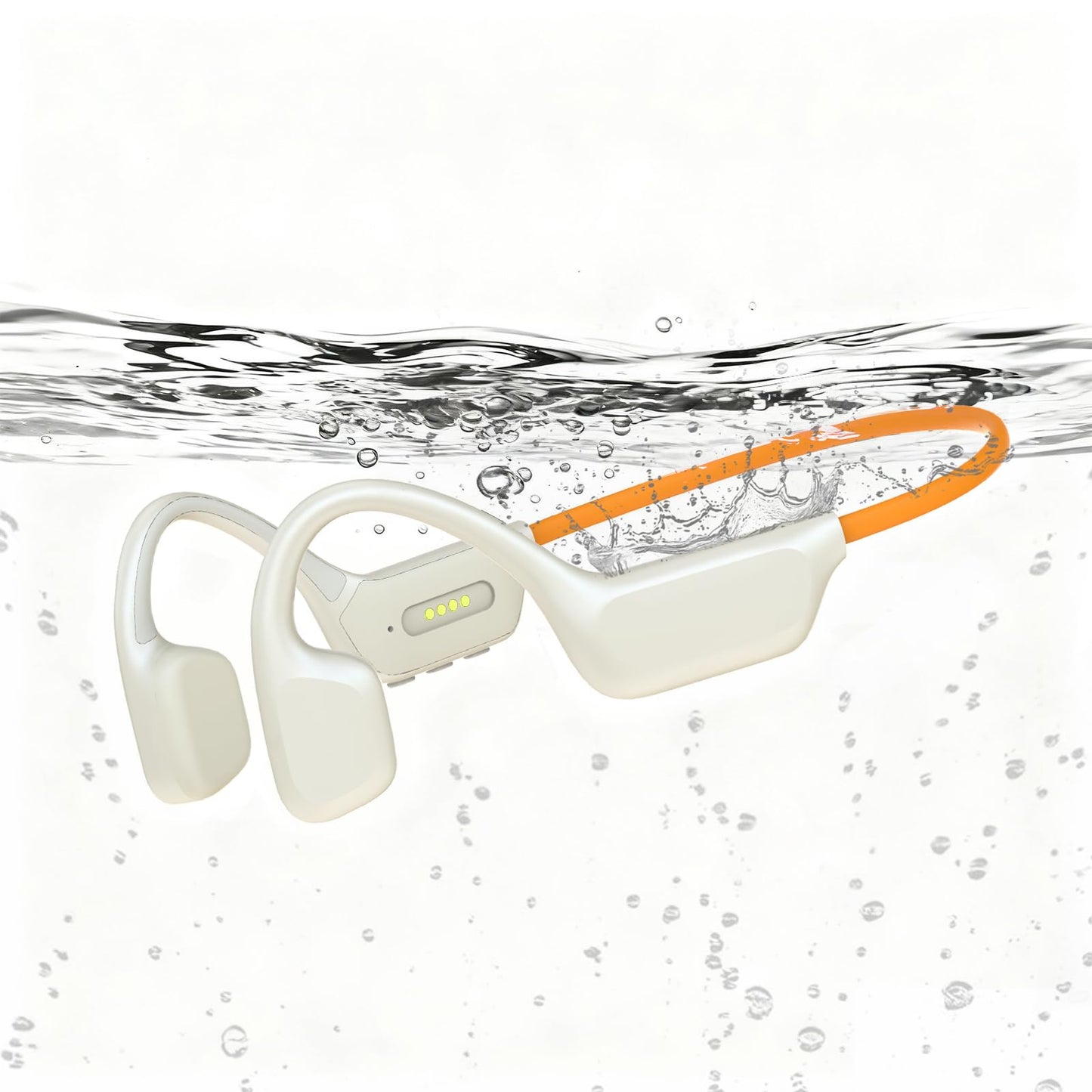 MARLALL Pearl Finish Swimming Headphones, IPX8 Waterproof Bone Conduction Headphones with Built-in MP3, Open Earphones Underwater Swim Earbuds…