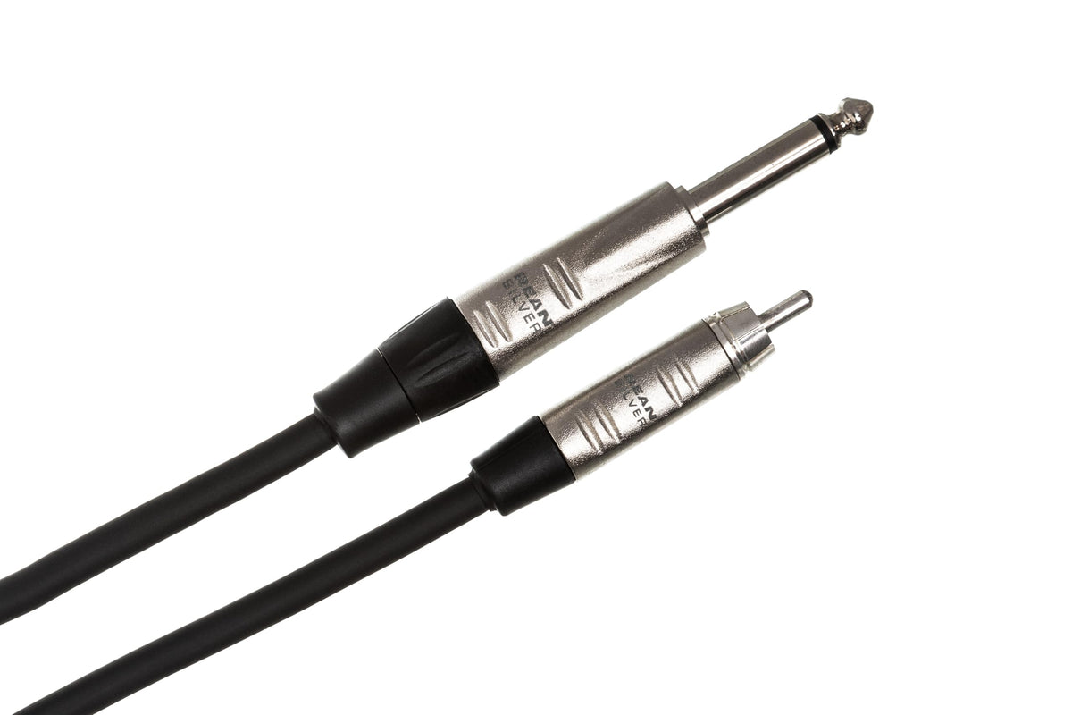 Hosa HPR-020 Pro Unbalanced Interconnect, REAN 1/4" TS to RCA, 20 Feet
