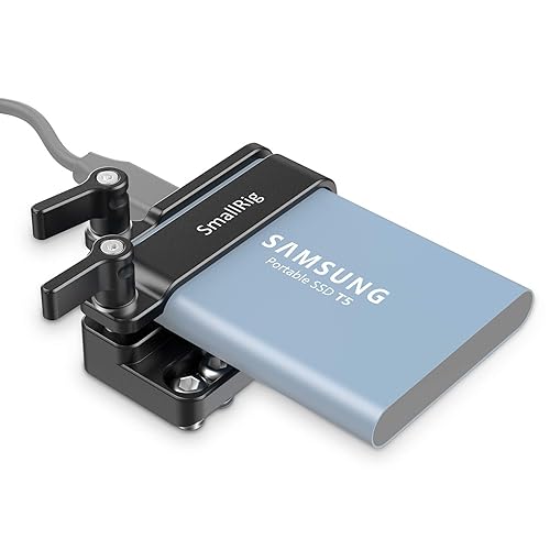 SMALLRIG Mount Bracket SSD Holder for Samsung T5 SSD with 1/4”-20 Threads, Compatible with SMALLRIG Cage for BMPCC 4K & 6K and for Z CAM, Compatible
