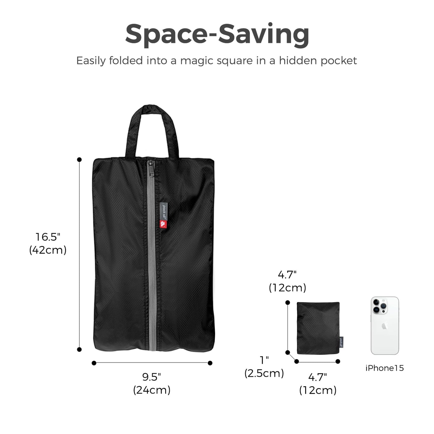 Foldable Plus-Size Shoe Bag for Travel – Water-Resistant, Ultralight, Odor-Resistant Gym & Soccer Cleats Bag with Dual Pockets