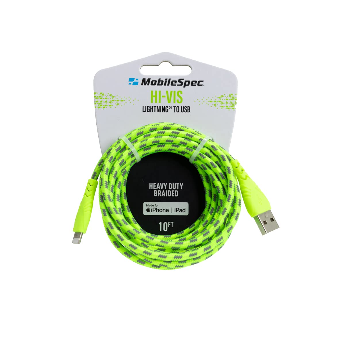 MobileSpec MB06723 10 Foot Hi-Visibility Lightning(R) to USB Charge and Sync Cable - Green