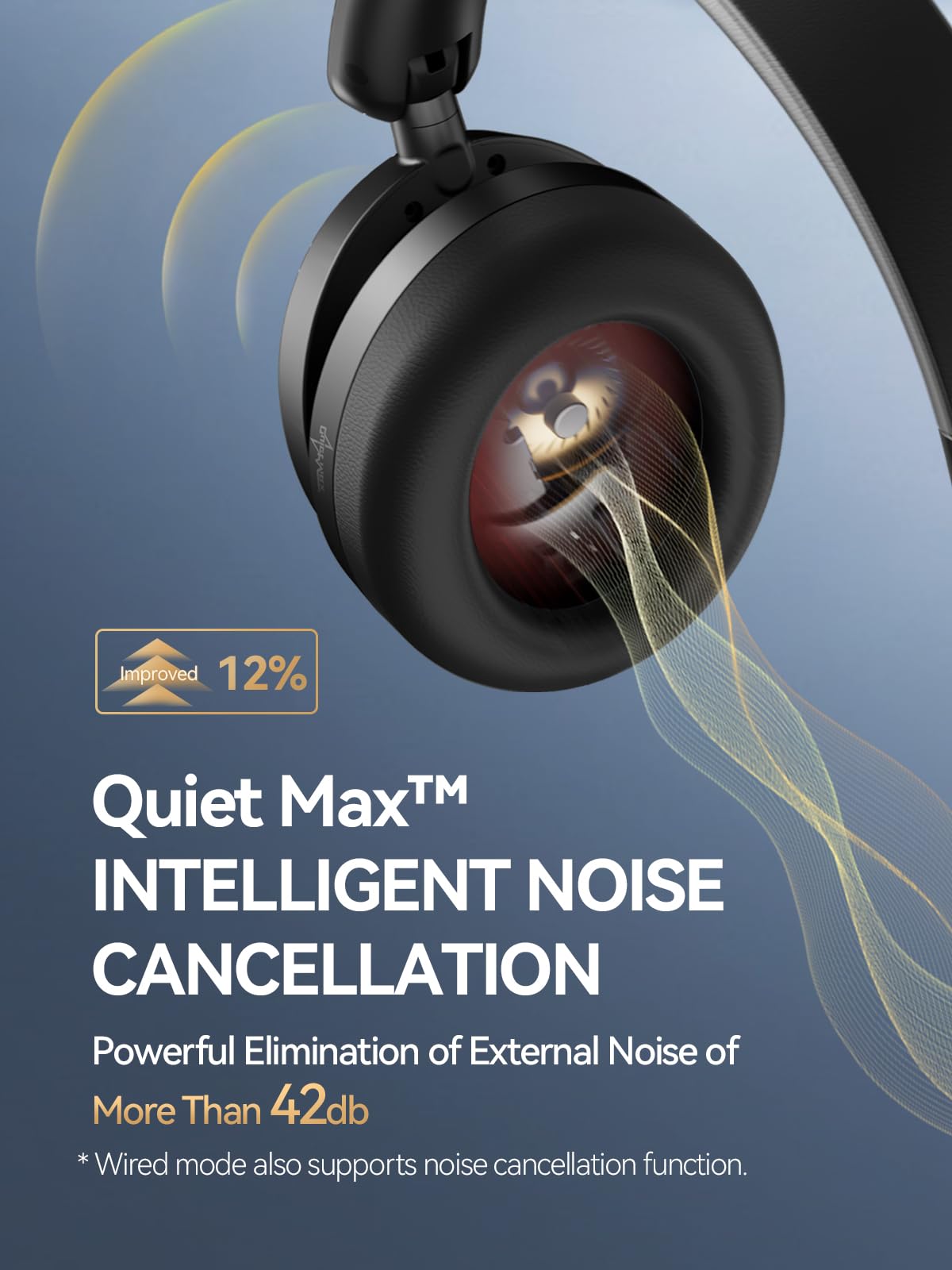 1MORE SonoFlow Pro HQ51 Wireless Over-Ear Headphones, Reduce Noise by Up to 45dB, Hi-Res Audio, 100H Playtime, App Control, Bluetooth 5.4, AI Clear