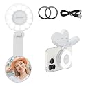 Magnetic Selfie Light for iPhone with Mirror Foldable Magnetic Fill Light with Sticky Ring for Android Rechargeable Portable Phone Ring Lights