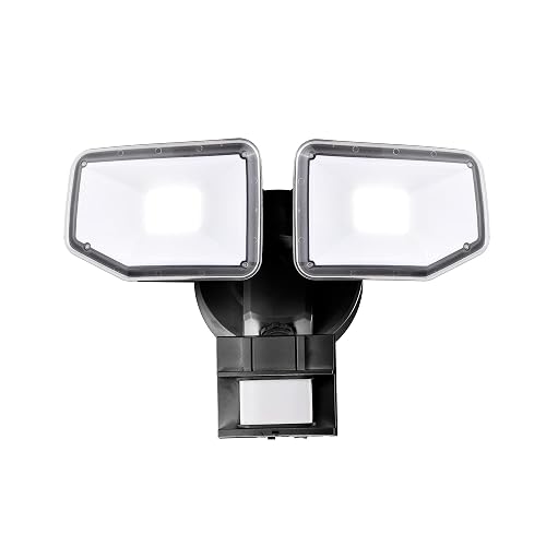 AWSENS 40W LED Security Lights Motion Sensor Light Outdoor, 180 Degree, 4000 LM Motion Security Light, 5000 K, ETL Water Resistant, Clear 2 Head