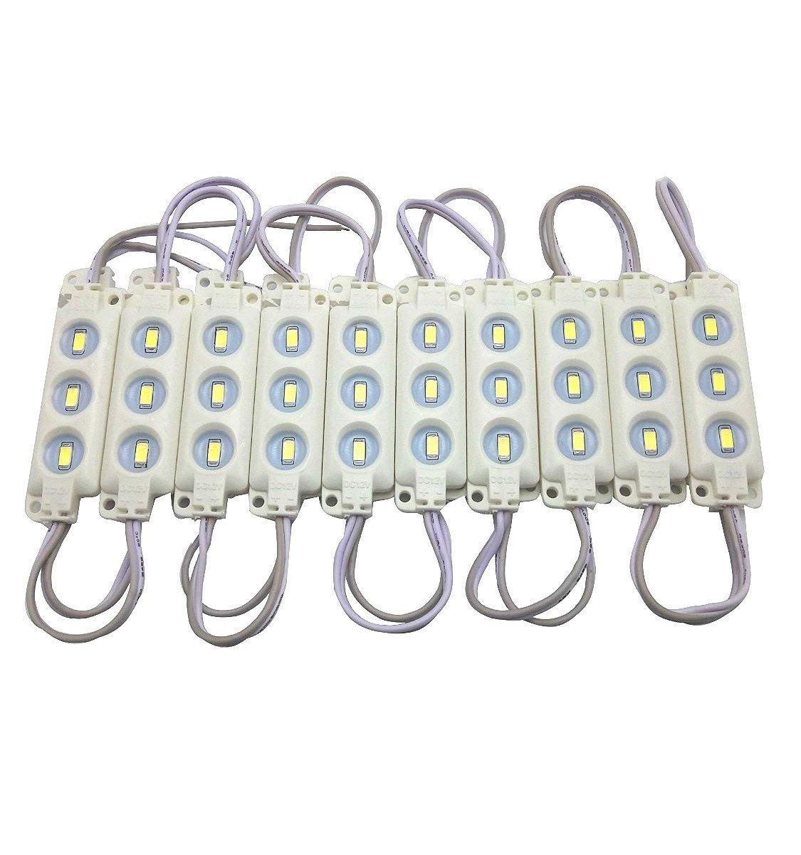 YXHL LED Module 12V Cool White 3 LED Module for Letter Sign Billboard Light, DIY Indoor Outdoor Waterproof 5730 SMD for inflatables