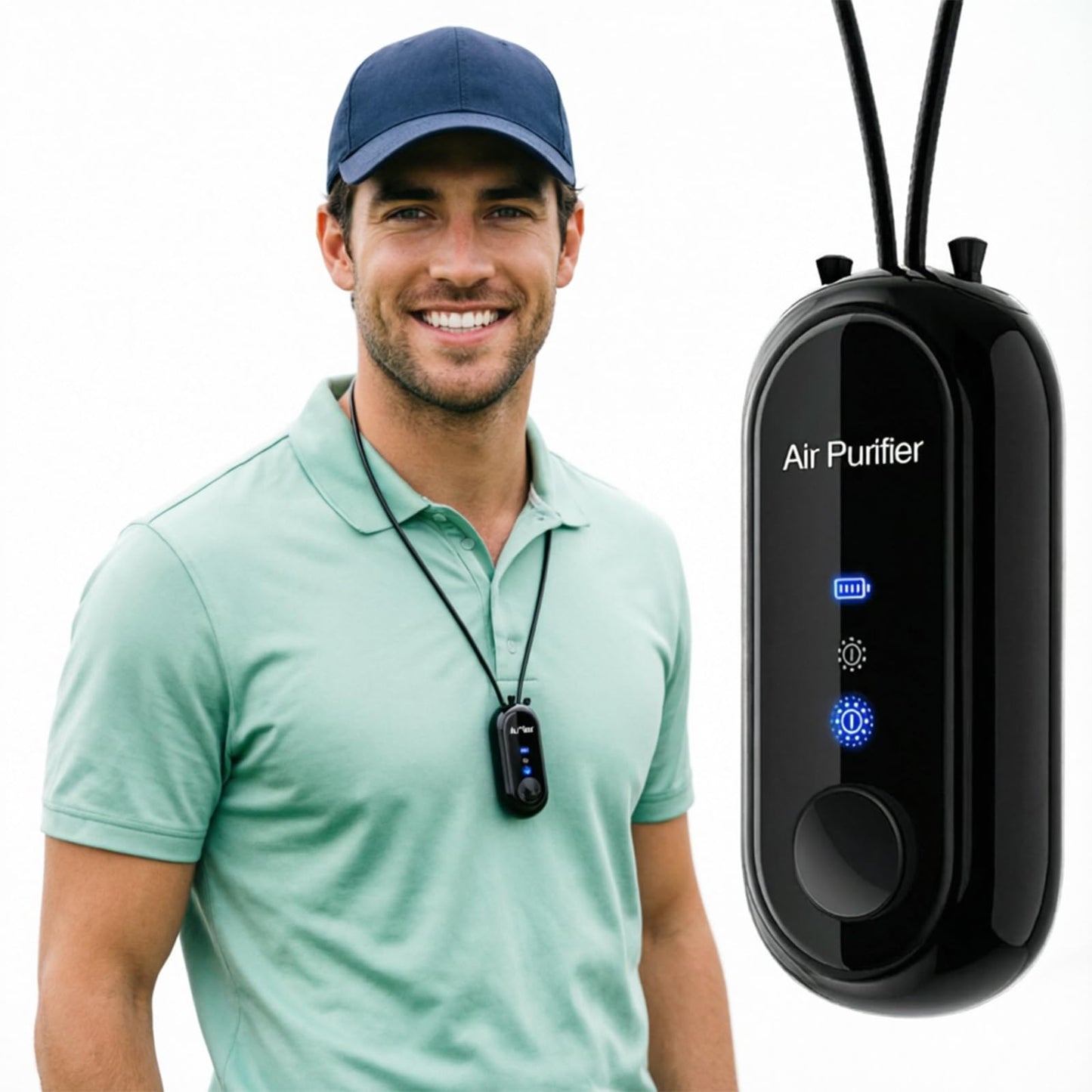 HAIEGACR S25 Pro Wearable Air Necklace, Personal Air Necklace Around The Neck, Travel Size Air Necklace?Black?