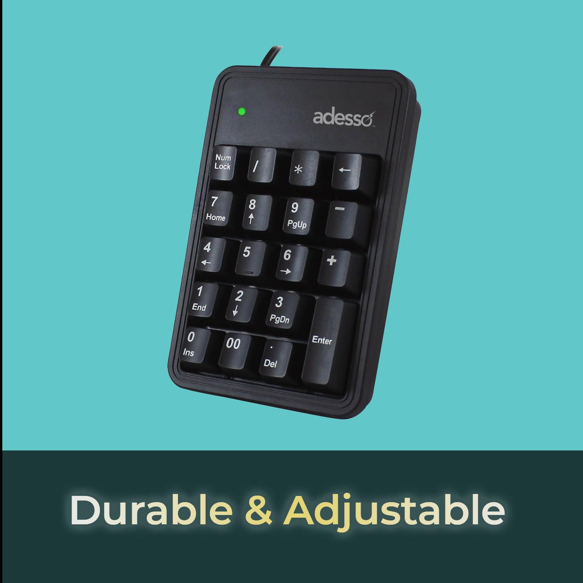 Adesso EasyTouch 600 Mechanical Numeric Keypad USB Wired 19 Key Number Pad