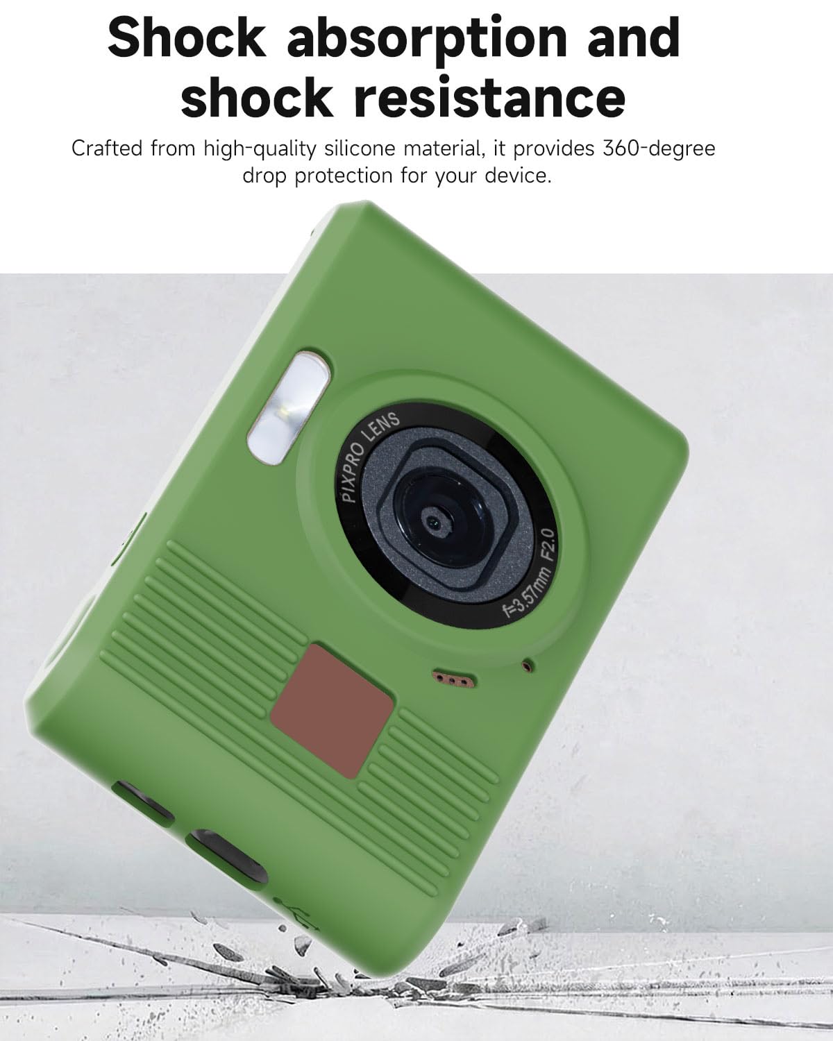 TUOOUT Silicone Protective case for Kodak Pixpro C1 Digital Cameras, with Screen Protector and Lanyard, for Kodak Pixpro C1 Accessories -(Matcha