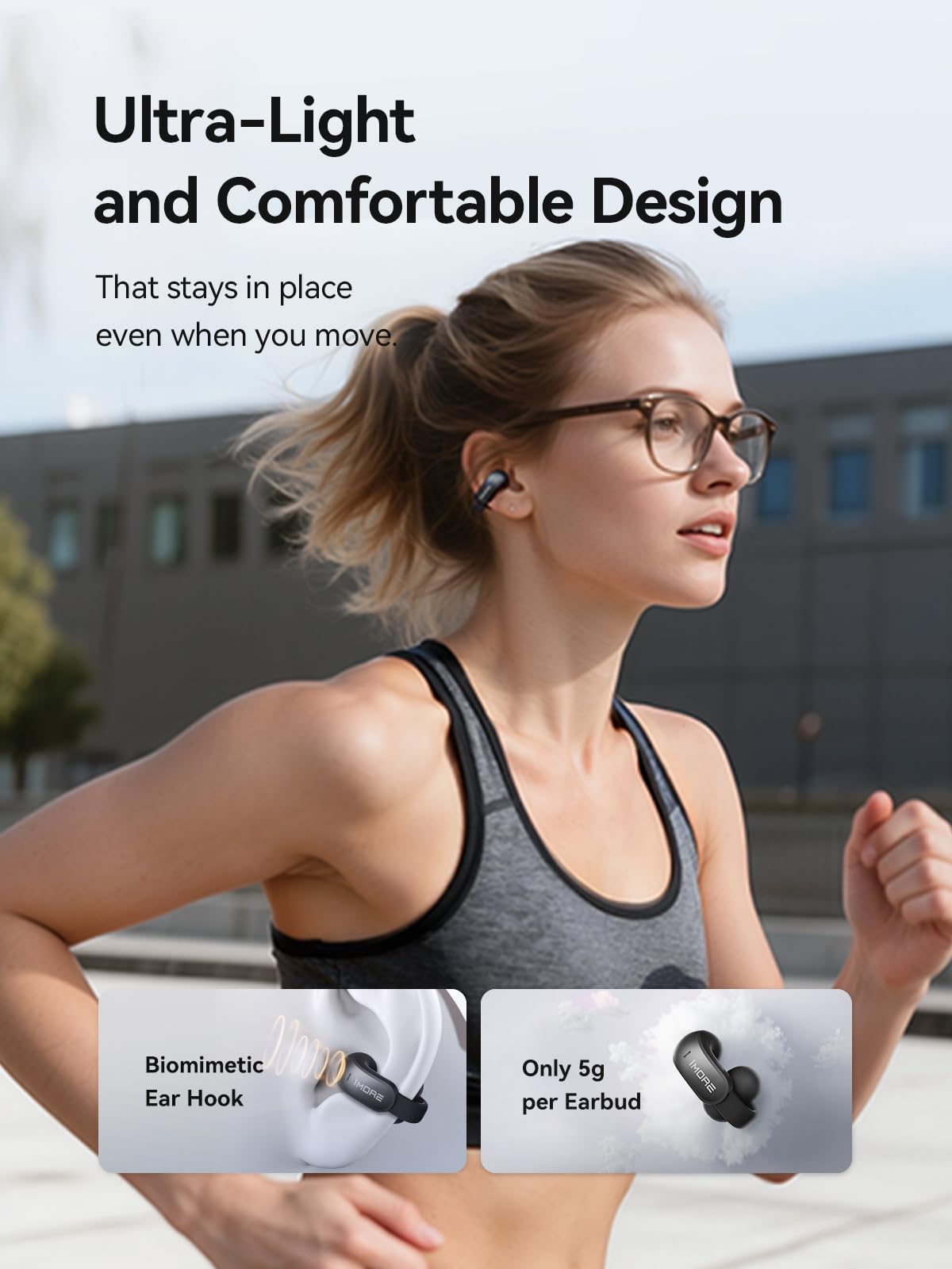 1MORE Ear Clip S12, Clip-On Earbuds, Lightweight Comfort, Snug Fit, Bluetooth 5.4 Open-Ear Headphones, Powerful Sound, Clear Calls, IPX5 Water…