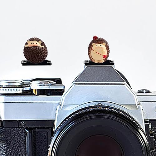 Camera Hot Shoe Cover, Cute Hot Shoe Cap, Hot Shoe Protector Compatible with Sony Fujifilm Fuji Canon Nikon Pentax Leical Panasonic (2pcs Hedgehog)