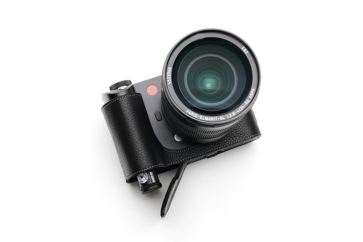 Handmade Genuine Real Leather Half Camera Case Bag Cover for Leica SL2 Black Color