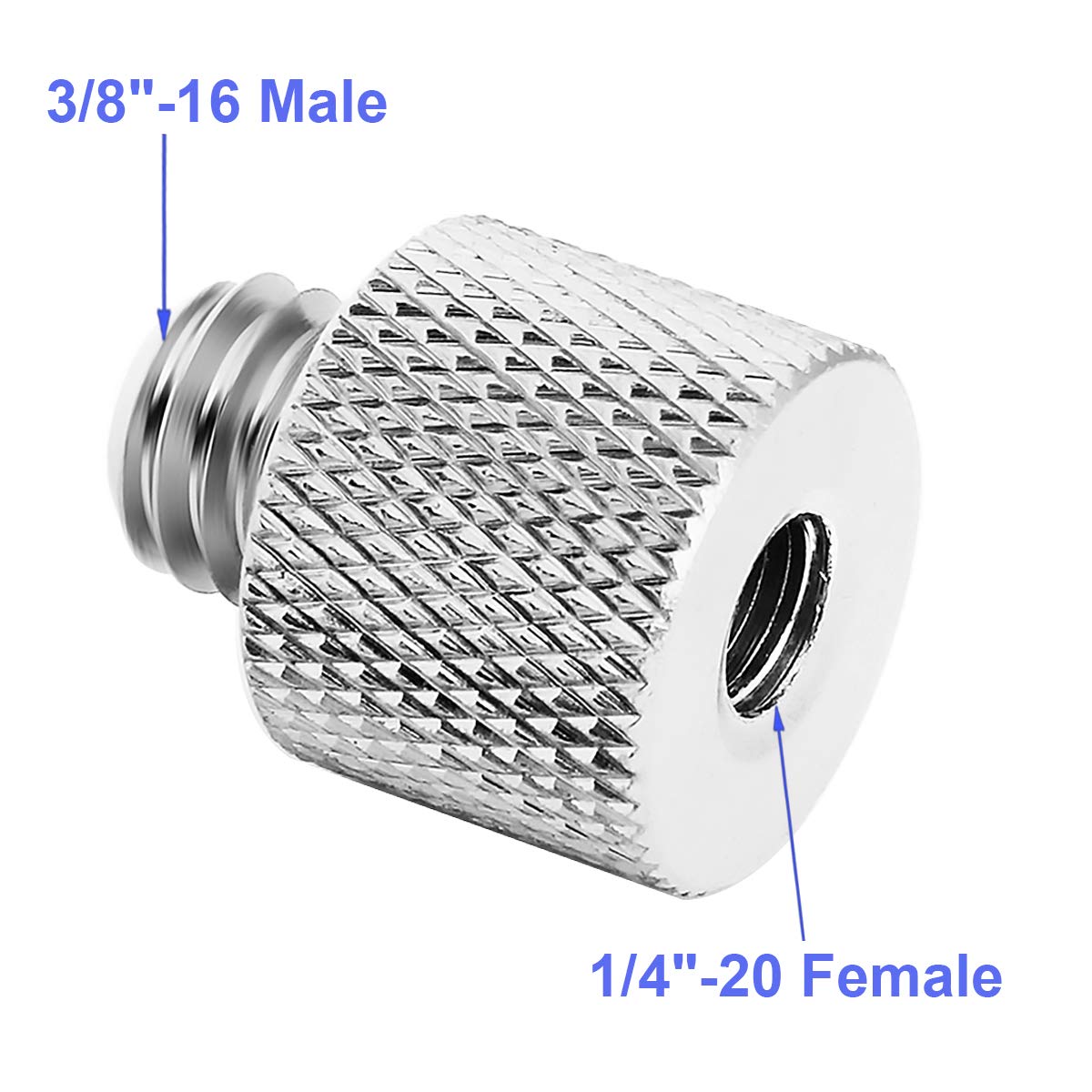 JOMLEY 1/4 to 3/8 Adapter,1/4"-20 Female to 3/8"-16 Male Screw Thread Adapter for Camera Monitor, Mic Stand, Tripod - 2 Pack