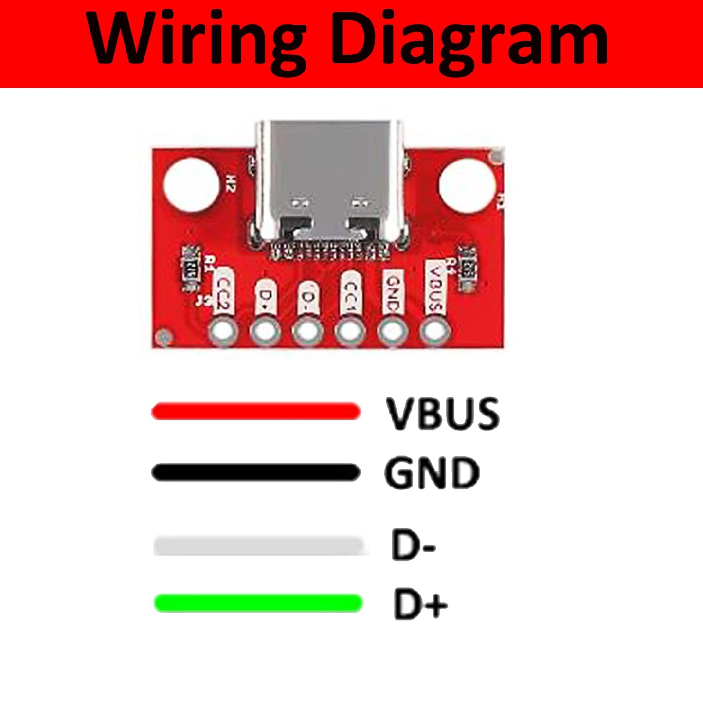 DIANN USB Type-C Breakout Board Serial Basic Breakout Female Connector Type PCB Converter Board NO Pins