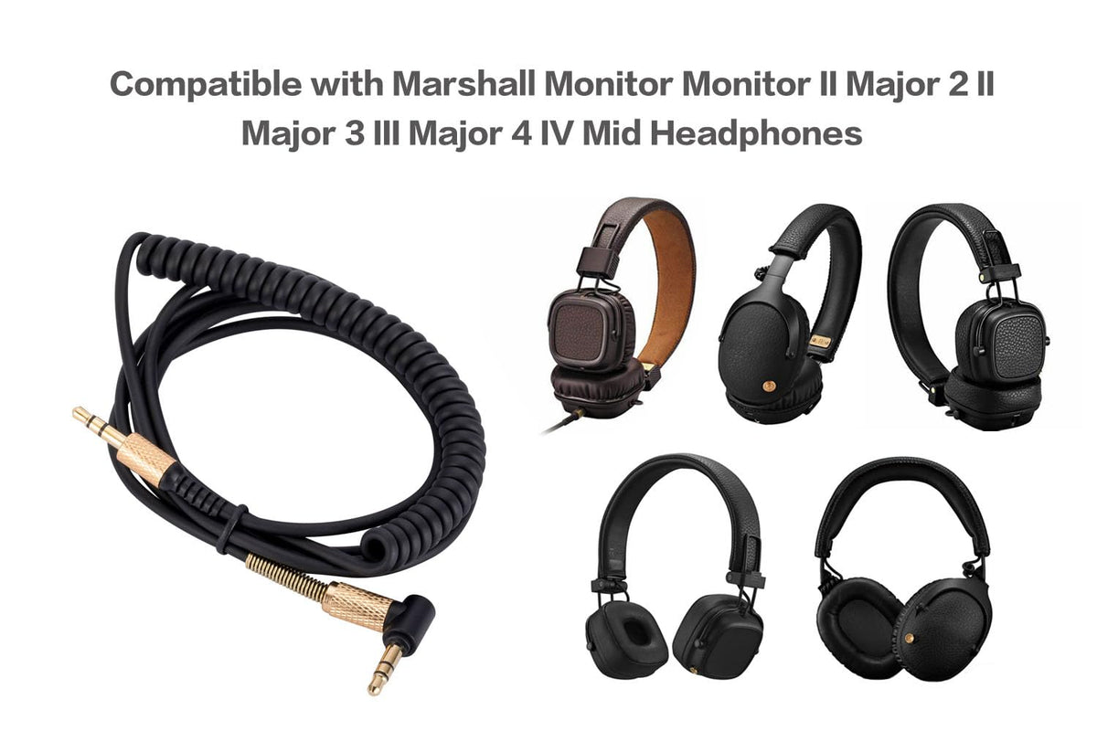 UNCLE LIGHT Replacement Audio Cable for Marshall Headphones, Compatible with Monitor Major 2 II Major 3 III Major 4 IV Mid Headphones 3.5mm Male…