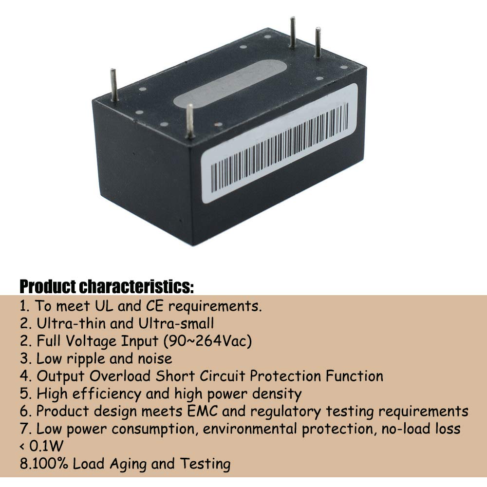 KOOBOOK 2Pcs HLK-PM03 Intelligent Household Switch AC-DC 220V to 3.3V Step Down Buck Isolated Power Supply Module