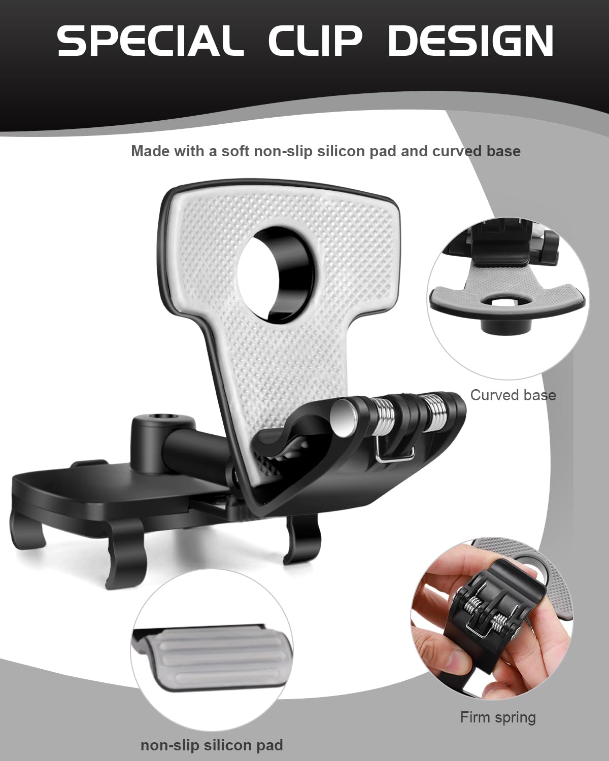 Bawyot Car Phone Holder Dashboard Phone Mount 360 Degree Rotation Multifunctional Clip Design Car Universal Phone Mount Compatible with 4-7 inch