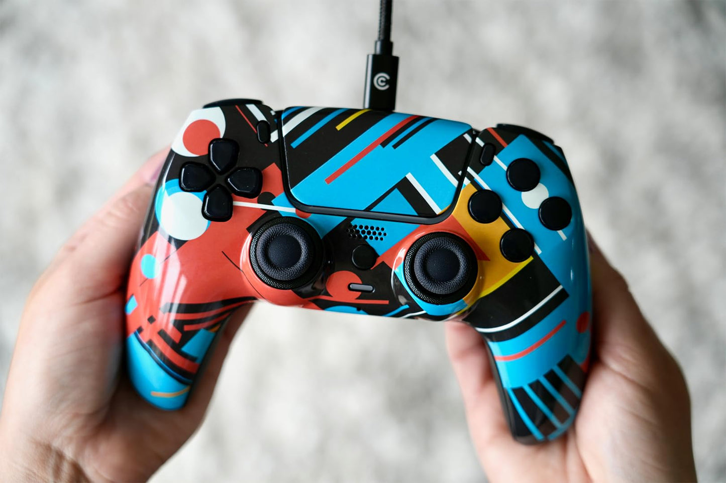 Custom Controllerzz Braided USB-C Cable - 9 Feet / 3 Meters - Connection & Charging Cable for Xbox Series X/S Controllers, PS5 Controllers, Elite