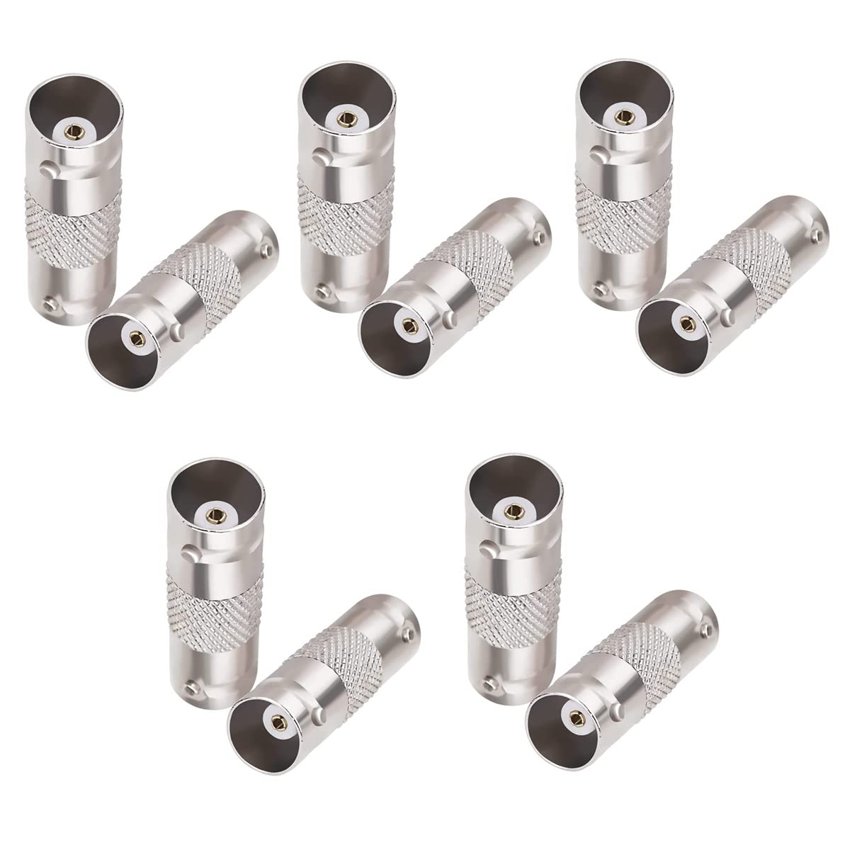 BeElion 10Pack BNC Female to BNC Female Jack Coupler Adaptor Connectors for Security CCTV DVR Camera System