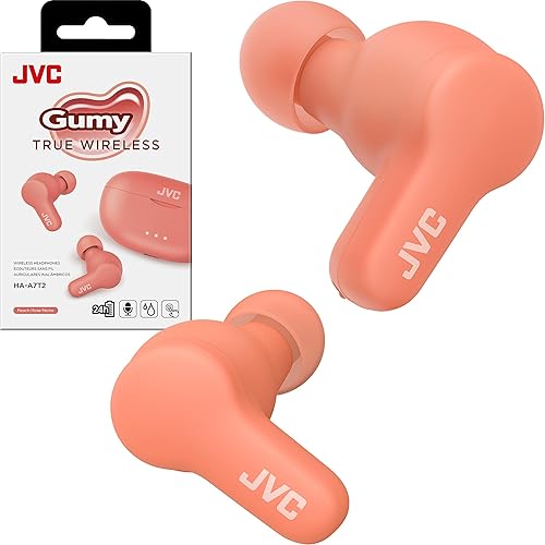 JVC Gumy True Wireless Earbuds, Bluetooth 5.3, Charging Case, 24-Hour Playback, IPX4 Water Resistant, Comfortable Secure Fit with XS/S/M/L Earpieces…