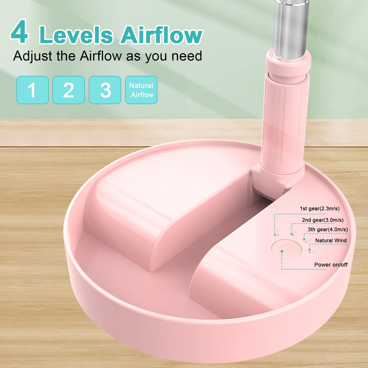 QUALORI Flodaway Fan Rechargeable, Fold Away Fans Portable for Traveling Foldable Compact, Desk and Floor Fan 7200mAh Portable Folding Fan Battery