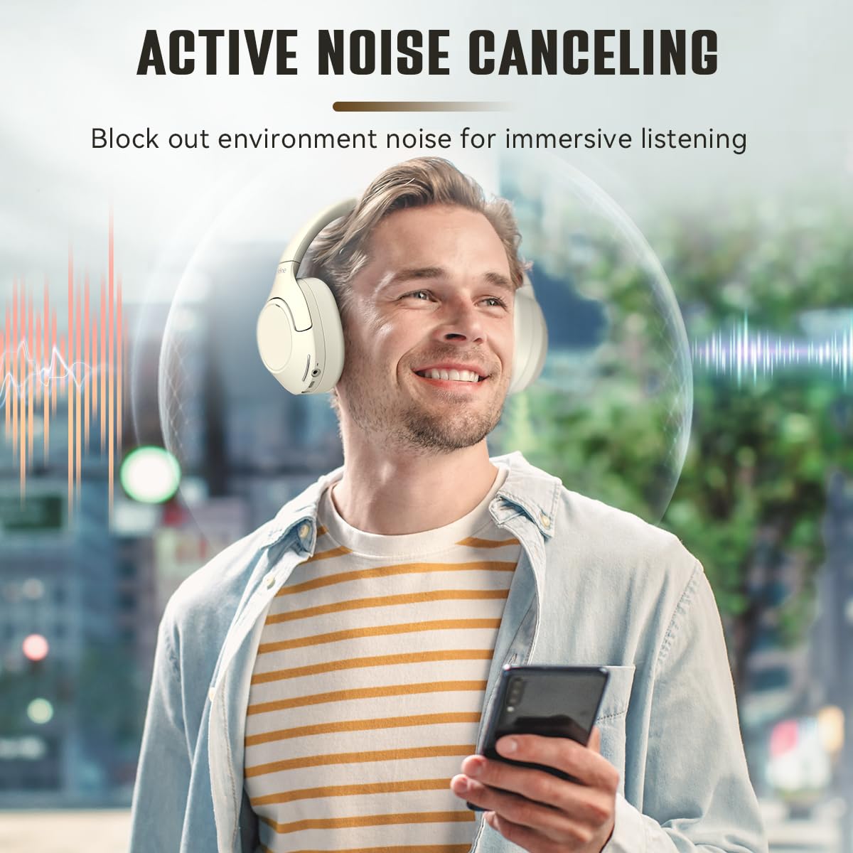 FIFINE Bluetooth Wireless Headphones, Over-Ear Headphones with 65H Battery Life, Touch Control Panel for Music, Cellphone Calls, Noise Cancellation…