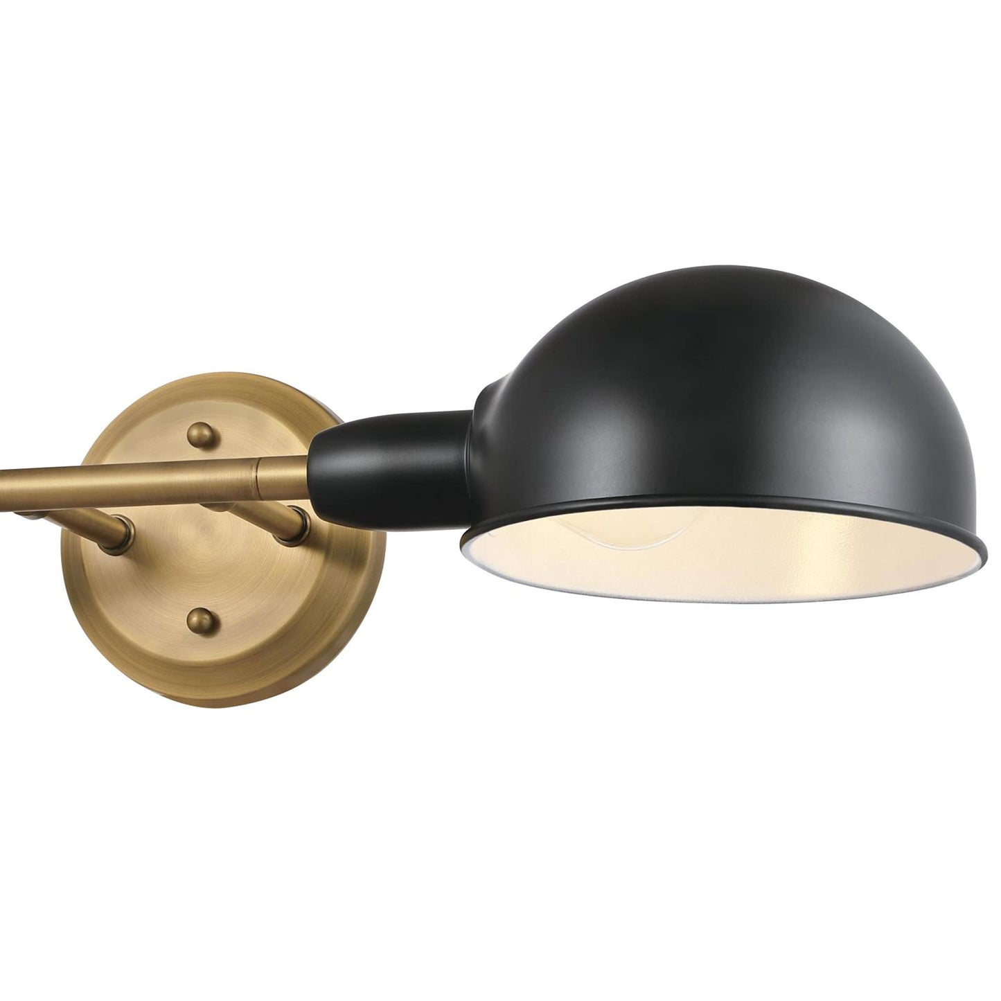 Westinghouse 6130800 Langhorne Transitional Two Light Wall Fixture, Matte Black and Brushed Brass Finish