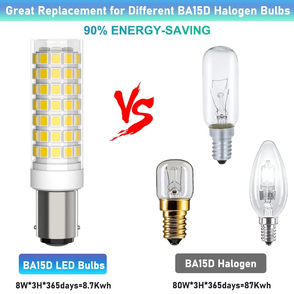 2-Pack BA15D LED Bulb 8W 18858 Light Bulb S4361 Bayonet Bulb 120V Double Contact Bayonet Base for Singer, Brother, Kenmore Sewing Machine Bulb 15t7dc