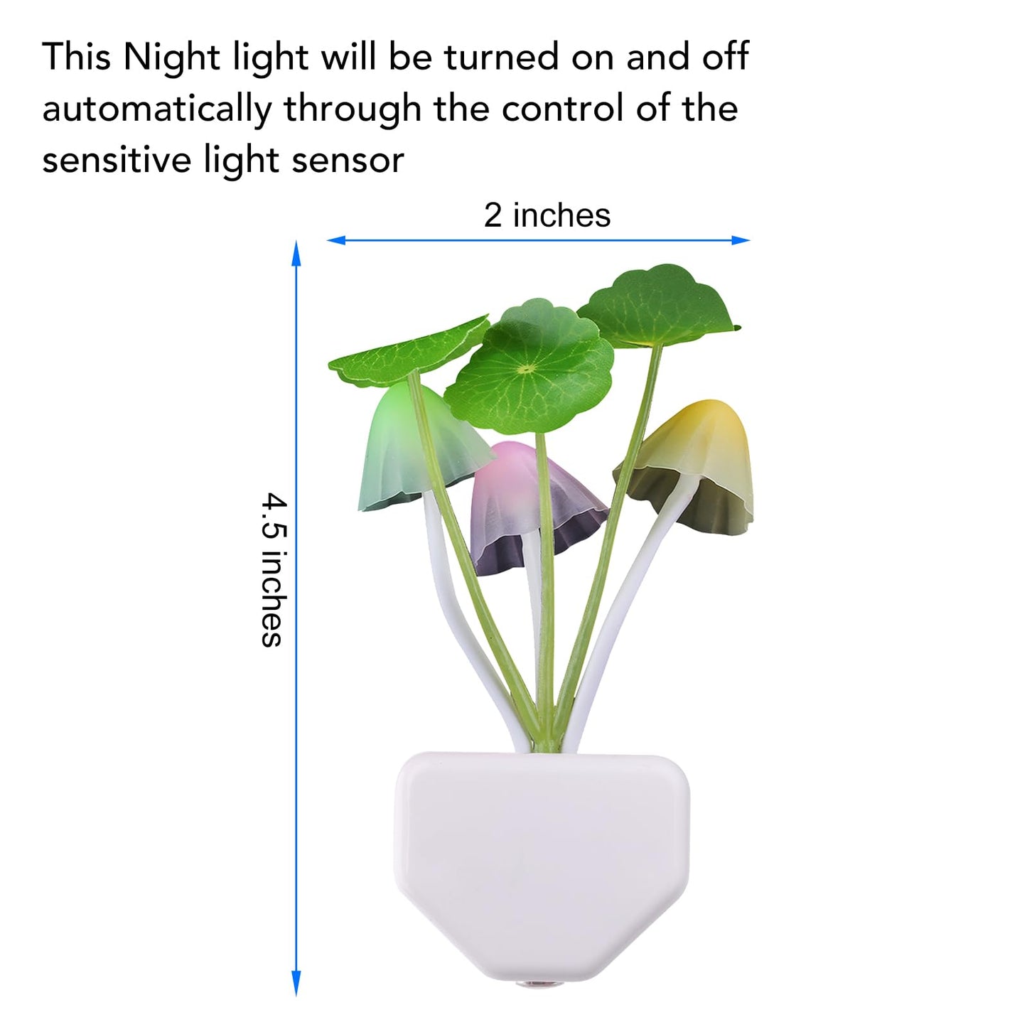 Rienar Sensor Led Night Light, Color Changing Plug-in LED Mushroom Dream Bed Lamp