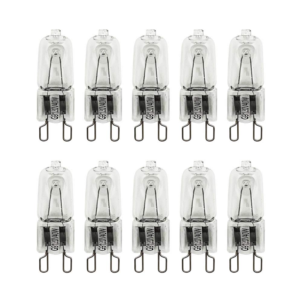 VSTAR G9 Halogen Bulb,Clear G9 Bi-pin Base,120V 40W Base G9 Halogen Bulbs (10pack)