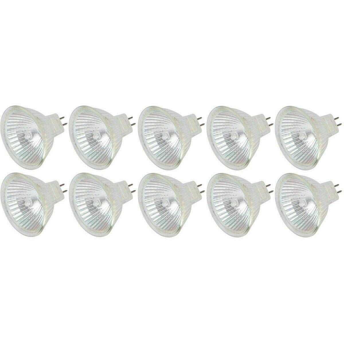 Ironsmith Lighting Products Gu 5.3 Halogen Flood Light Bulbs - Clear Glass Lens, Dimmable 2800K Warm White Light, 12 Volts 50 Watts Halogen Lamp,