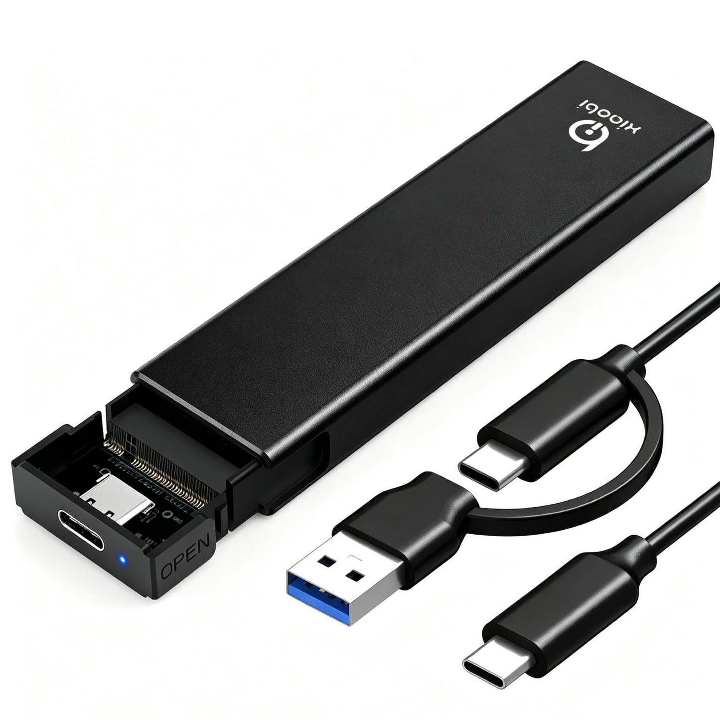 Xiaobi M.2 NVMe SSD Enclosure, Tool-Free Installation, USB 3.2 Gen 2 (10 Gbps) to NVME M-Key/(B+M) Key PCIe NVMe Adapter Support UASP and Trim