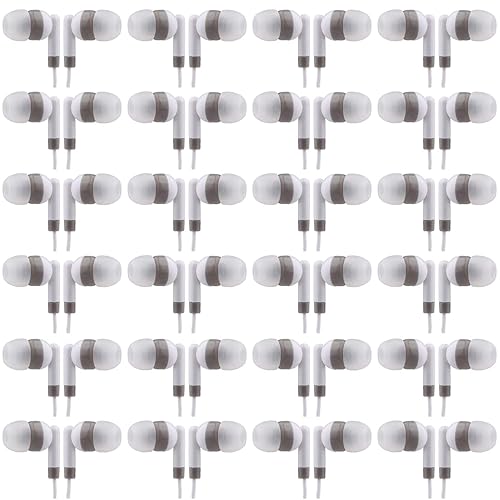 CN-Outlet Wholesale Bulk Earbuds Headphones Individually Bagged 100 Pack for iPhone, Android, MP3 Player White