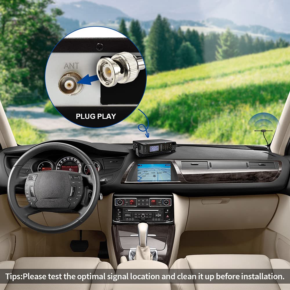 Bingfu VHF UHF Car Truck Police Scanner Adhesive Mount Antenna Vehicle Mobile Ham Amateur Radio BNC Male Dipole Antenna Compatible with Uniden Bearcat