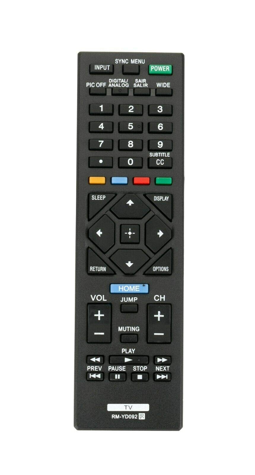 RM-YD092 Remote Control Replace for Sony TV KDL-32R421A KDL-50R450A KDL-40R380B
