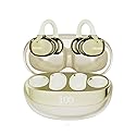 PEICHENG Earbuds Wireless Bluetooth Earphones, 5H Playback 50mAh+400mAh Power Case with Digital Display (Beige)