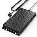22 Outlets & 6 USB Big Power Strip, Jcblaon Surge Protector with 3USB C & 3USB A Charging Ports, 6.5ft Flat Plug Heavy Duty Extension