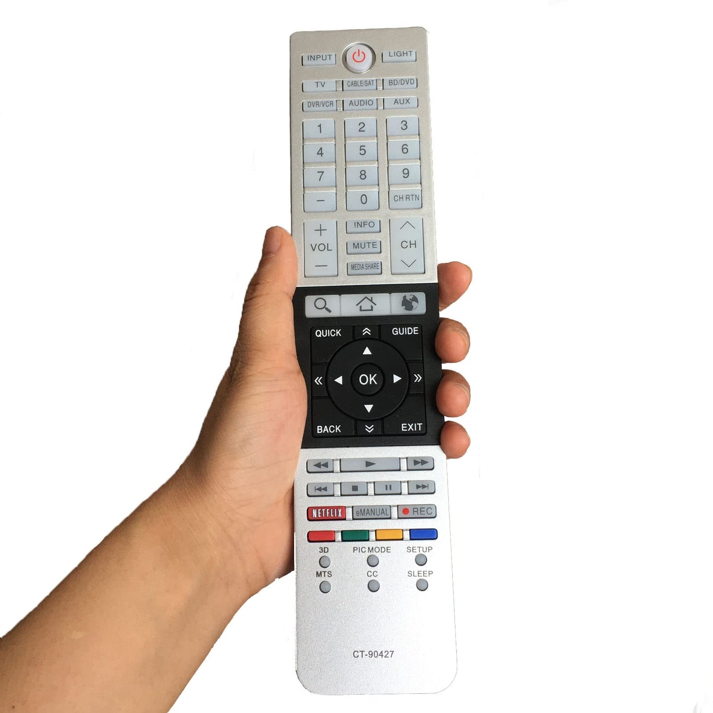Replacement Remote Control for Toshiba CT-90430 CT-90429 CT-90427 CT-90428 CT-90444 4K Ultra HD Smart TV